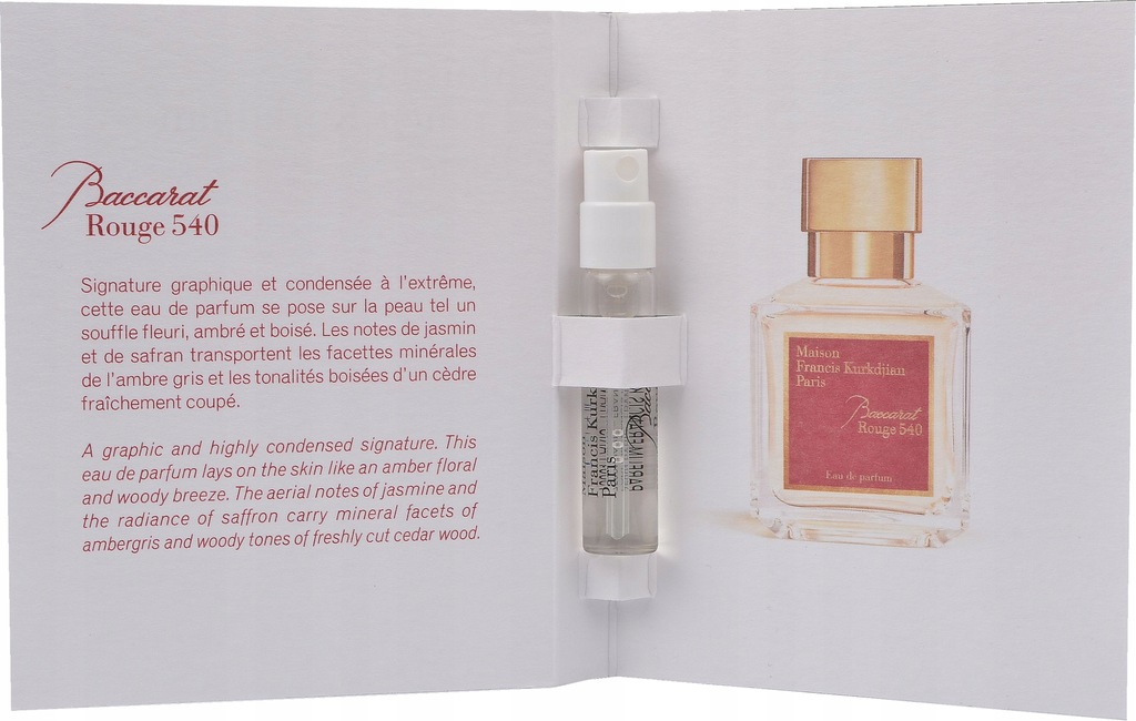 Maison Francis Kurkdjian Baccarat Rouge 540 edp 2 ml - obrazek 2