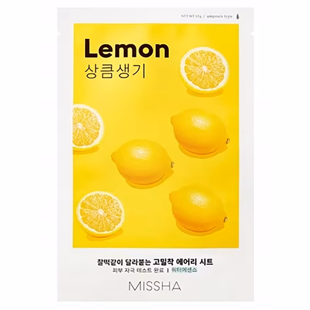 Missha - Airy Fit Sheet Mask - Lemon - Rozjaśniająca Maska w Płachcie, 19g